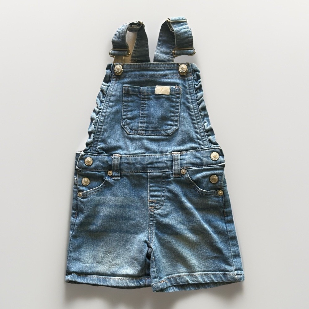 7 For All Mankind Overall Shorts Baby girl 18 Months denim Blue Jeans